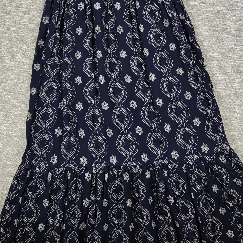 Abercrombie & Fitch Maxi Dress Womens XS Navy Racerback Tiered Empire Babydoll